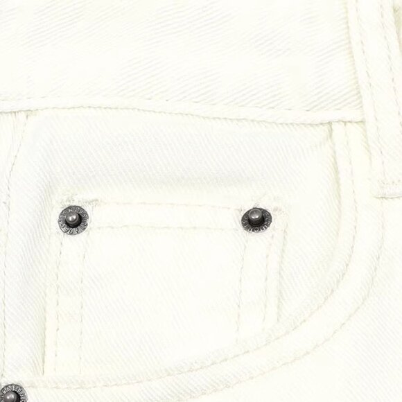 B.Sure White Simple Denim Shorts - Picture 3 of 4